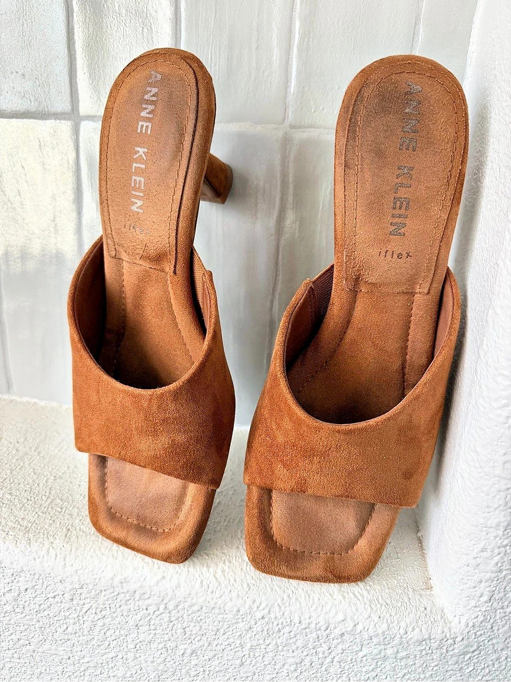 Anne Klein Jerilyn Heeled Mule Brown Textile US 7.5